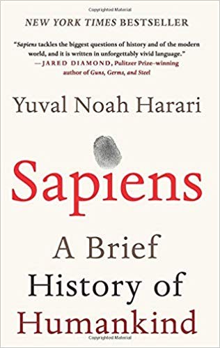 Book cover: Sapiens by Yuval Noah Harari
