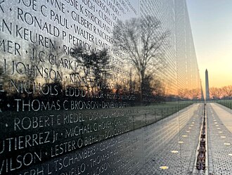 Vietnam Veterans Memorial wall with name inscriptions
